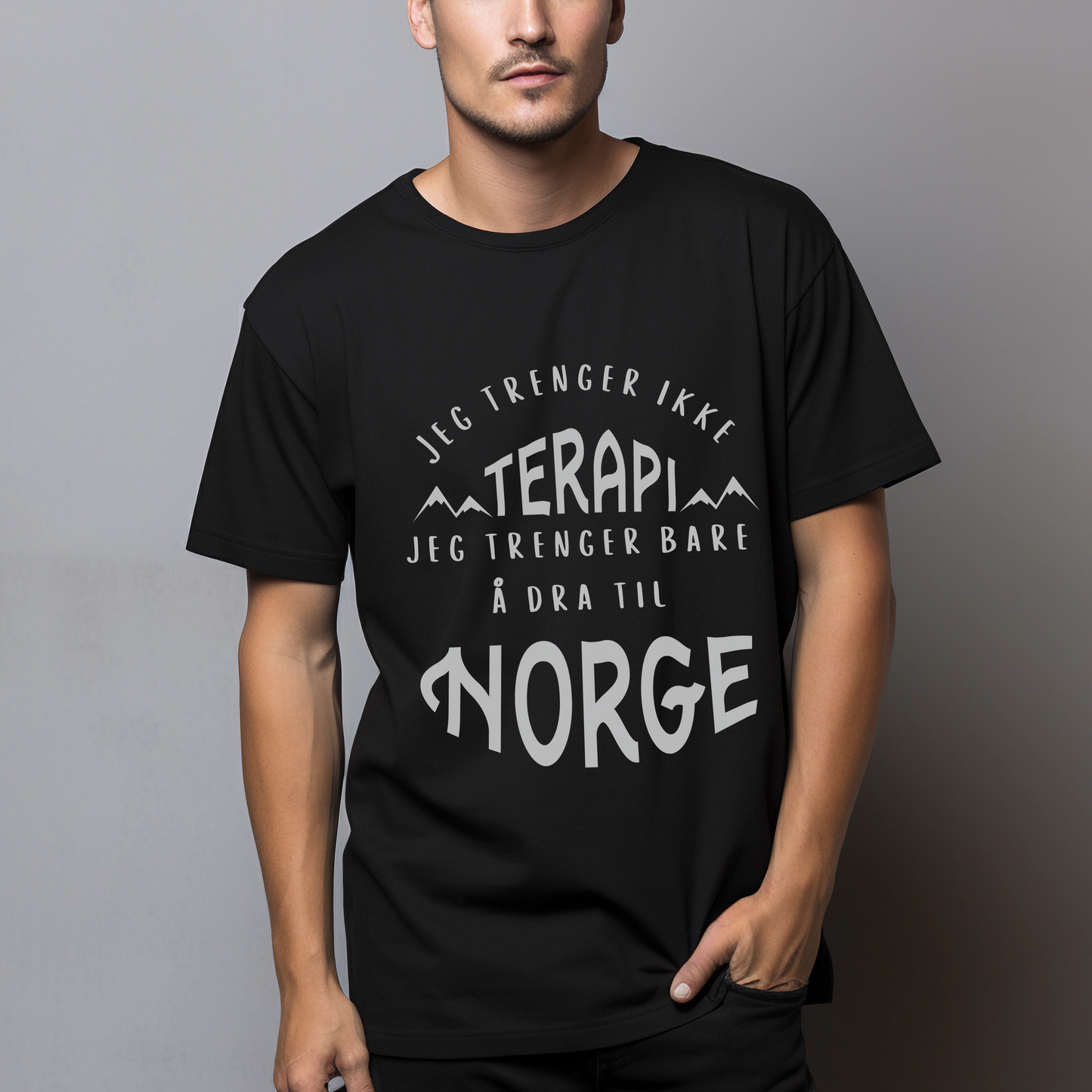 T-shirt Norwegen Siebdruck Damen Herren Ich brauche keine Therapie...