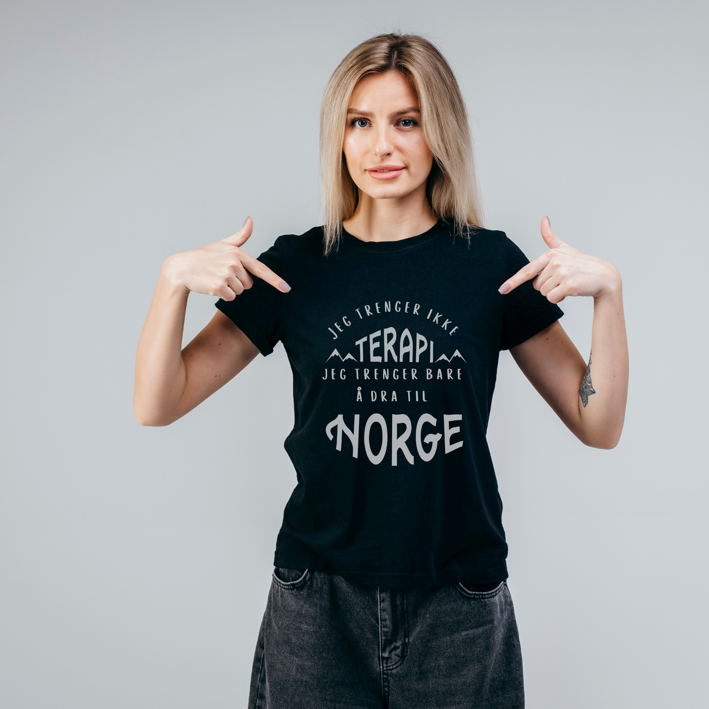 T-shirt Norwegen Siebdruck Damen Herren Ich brauche keine Therapie...