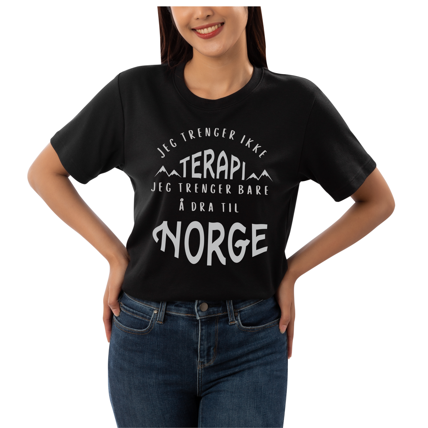 T-shirt Norwegen Siebdruck Damen Herren Ich brauche keine Therapie...